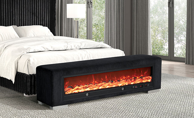 Elnath-Bench w/ Visual Wood Log Fireplace