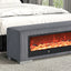 Elnath-Bench w/ Visual Wood Log Fireplace