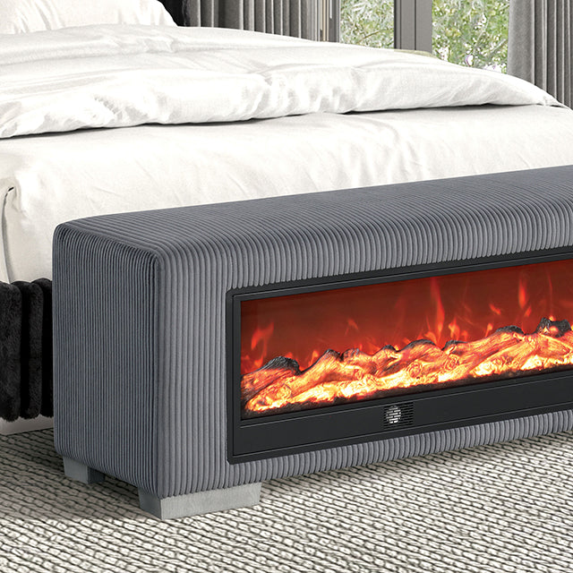 Elnath-Bench w/ Visual Wood Log Fireplace