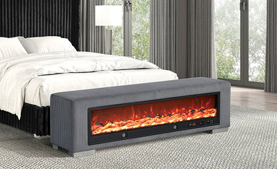 Elnath-Bench w/ Visual Wood Log Fireplace