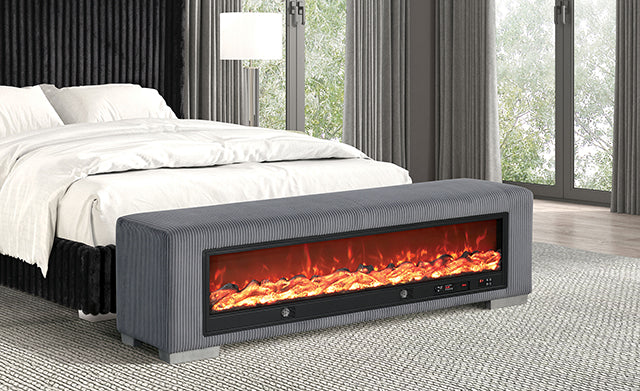 Elnath-Bench w/ Visual Wood Log Fireplace