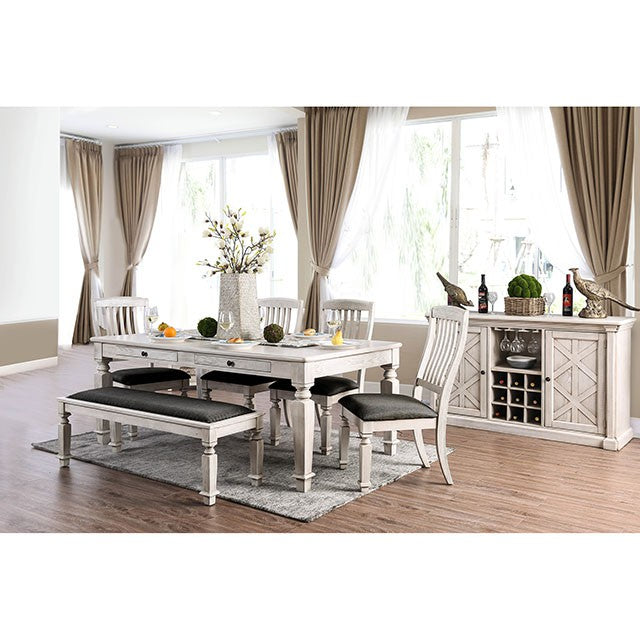 Georgia-6 Pc Dining Table Set w/ Bench