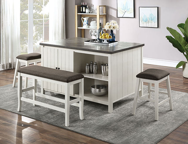 Heidelberg-4 Pc Counter Ht Table Set w/ Bench