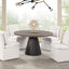 Broager-5 Pc Dining Table Set (White Swivel Chairs)