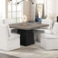 Broager-5 Pc Dining Table Set (White Swivel Chairs)